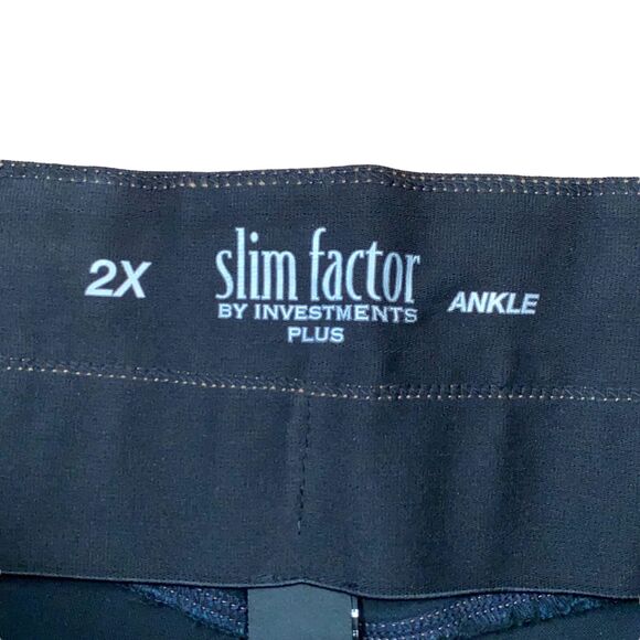 Slim Factor By Investments Ankle Jean Jeggings Plus Size 2X Dark Midnight Wash - Picture 6 of 8